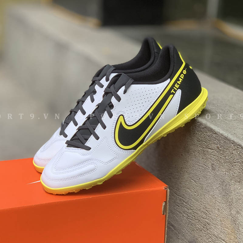 Nike Tiempo Legend 9 Club TF - White/Smoke Grey/Yellow - DA1193-107